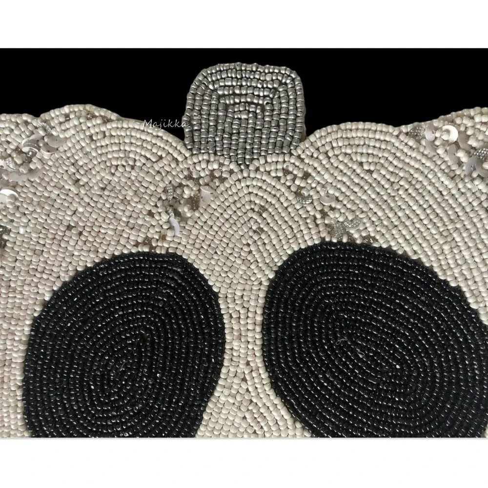 Christian Siriano Halloween Beaded Placemats Set of 4 Skeleton Jack O Lantern